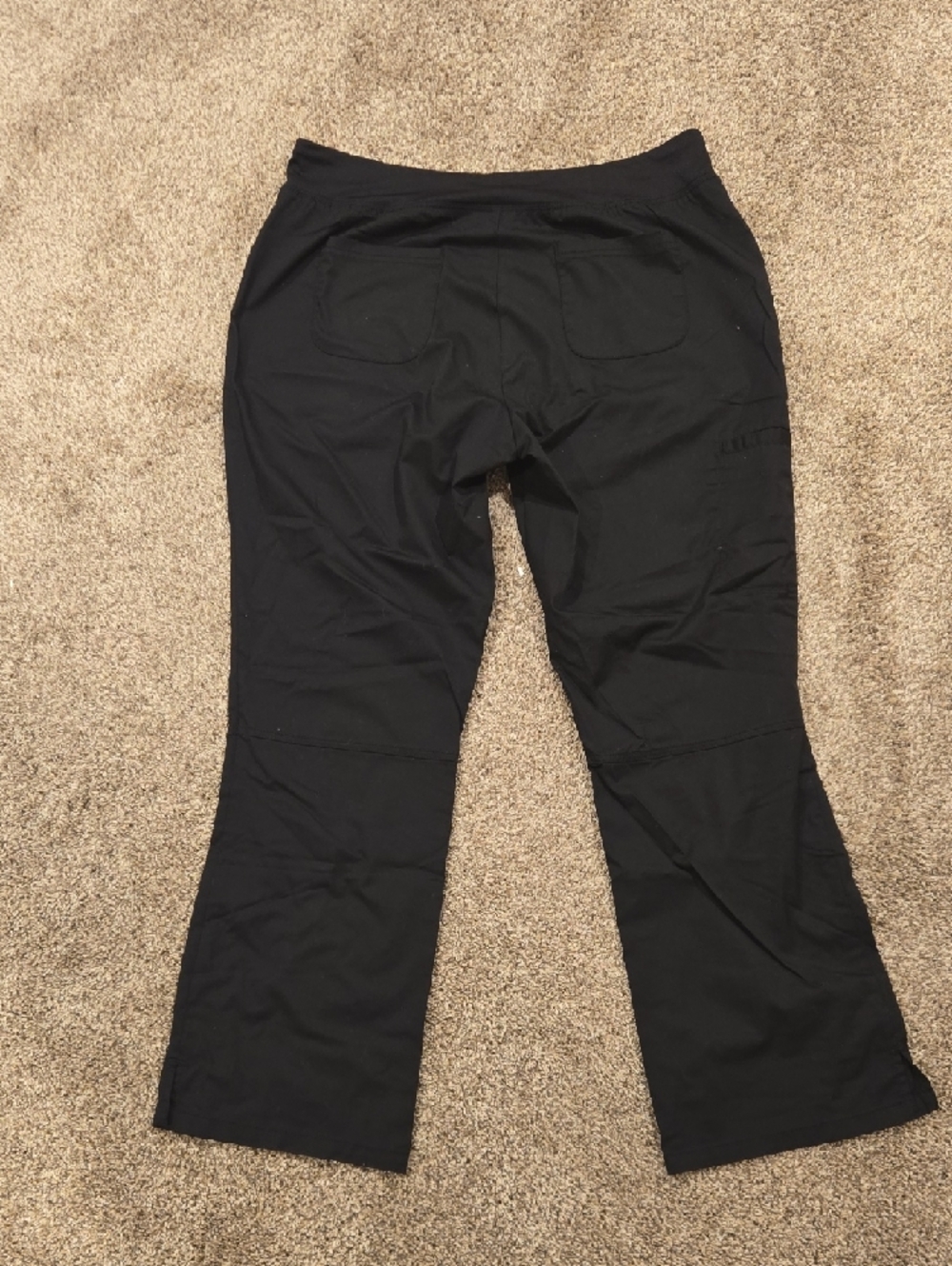 Women's Black Boot-Cut Scrub Pants with Pink Waistband Accent - Picture 4 of 4